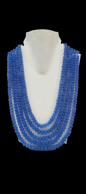 Natural Tanzanite Rondelle pumpkin 5 to 8mm Graduated Beads 5 layers Necklace