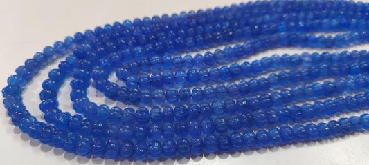 Tanzanite Hand craved Watermelon 5 to 8mm Graduated Pumpkin shape Quartz Beads Sold per Strand 8 Inches long