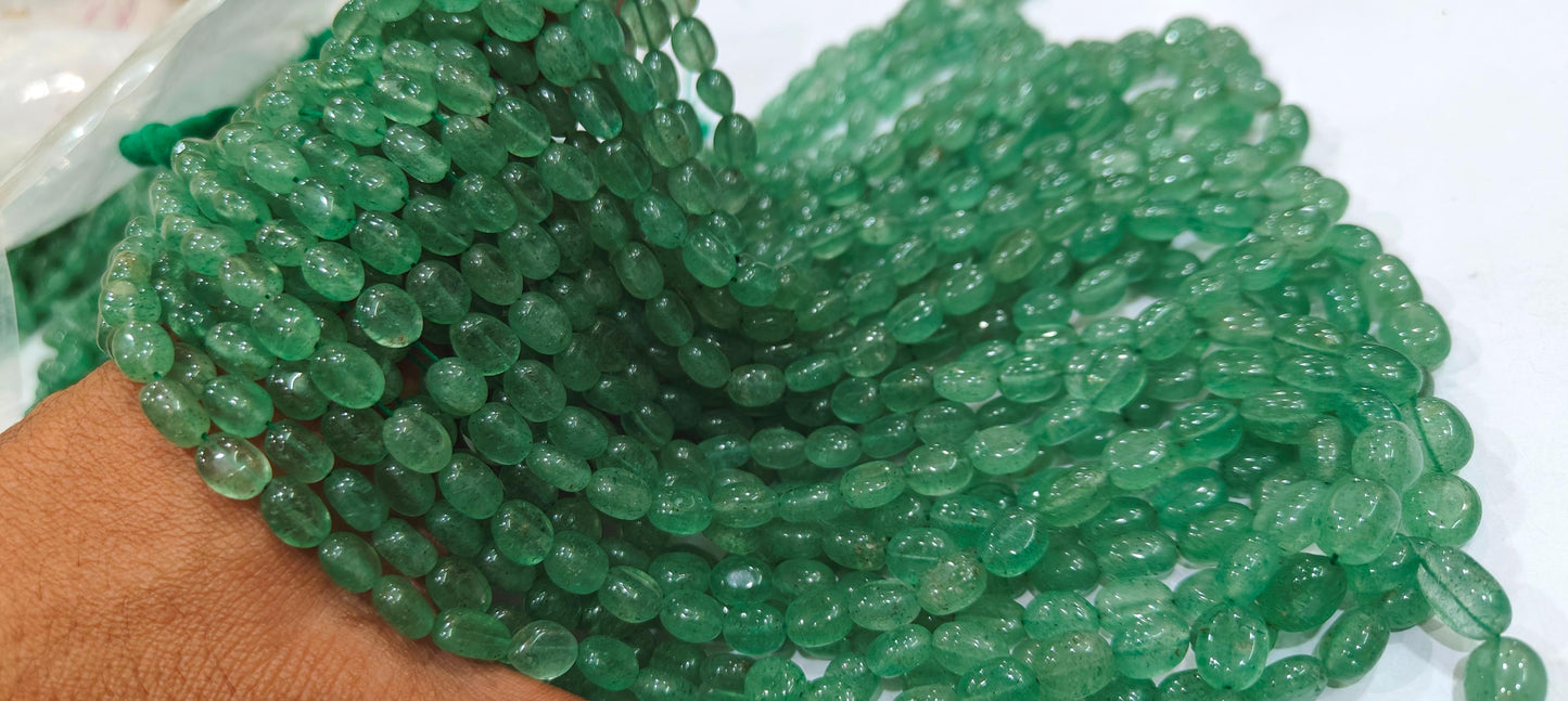Emerald Oval Beads Size 7x9mm approximately  Sold Per Strand 8 Inches Long Precious Birthstones Smooth Beads