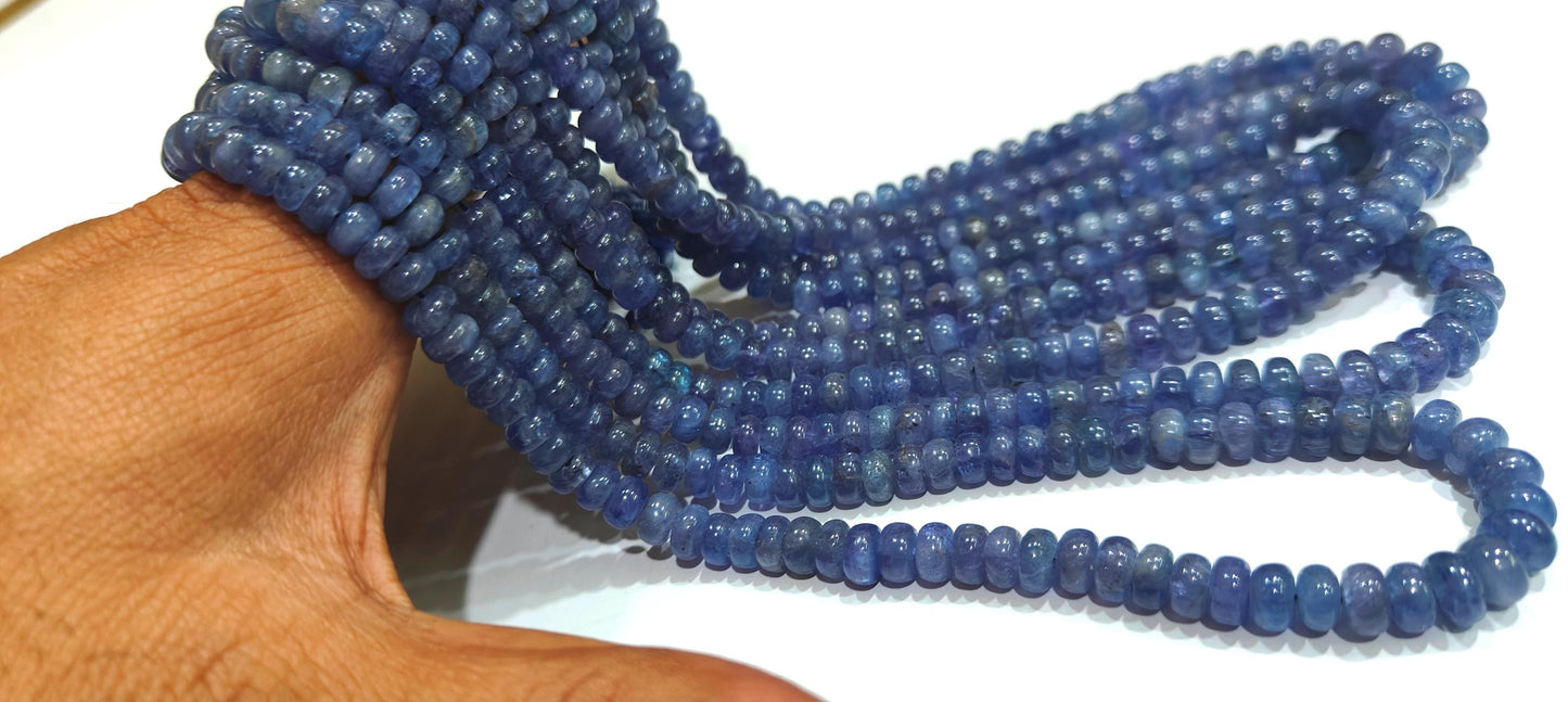 Natural Untreated Tanzanite 6 to 7mm Rondelle Plain Smooth Gemstone beads Sold Per strand 8 inches Long