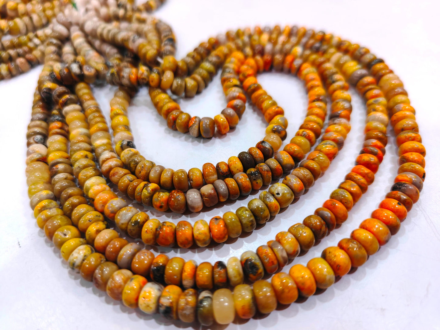 Natural Yellow Jasper Rondelle Plain smooth 8mm Beads Sold per strand 8 inches long Great Quality Beads