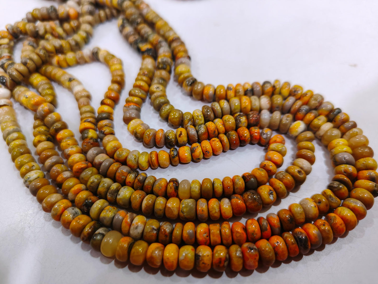 Natural Yellow Jasper Rondelle Plain smooth 8mm Beads Sold per strand 8 inches long Great Quality Beads