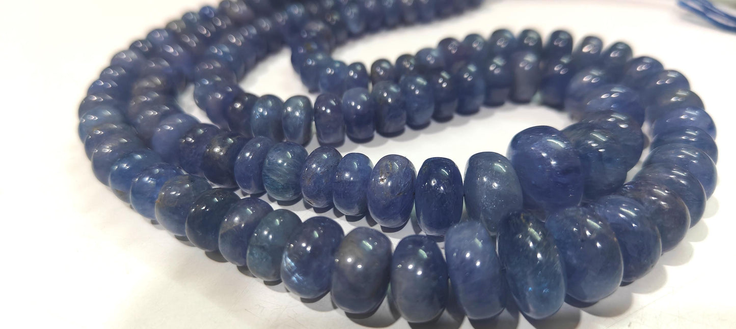 Natural Untreated Tanzanite 7 to10mm Rondelle Plain Smooth Graduated Gemstone beads Sold Per strand 8 inches Long