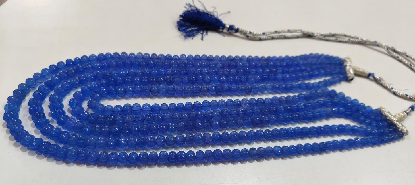 Natural Tanzanite Rondelle pumpkin 5 to 8mm Graduated Beads 5 layers Necklace