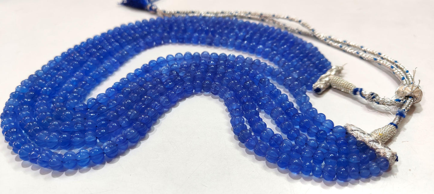 Natural Tanzanite Rondelle pumpkin 5 to 8mm Graduated Beads 5 layers Necklace