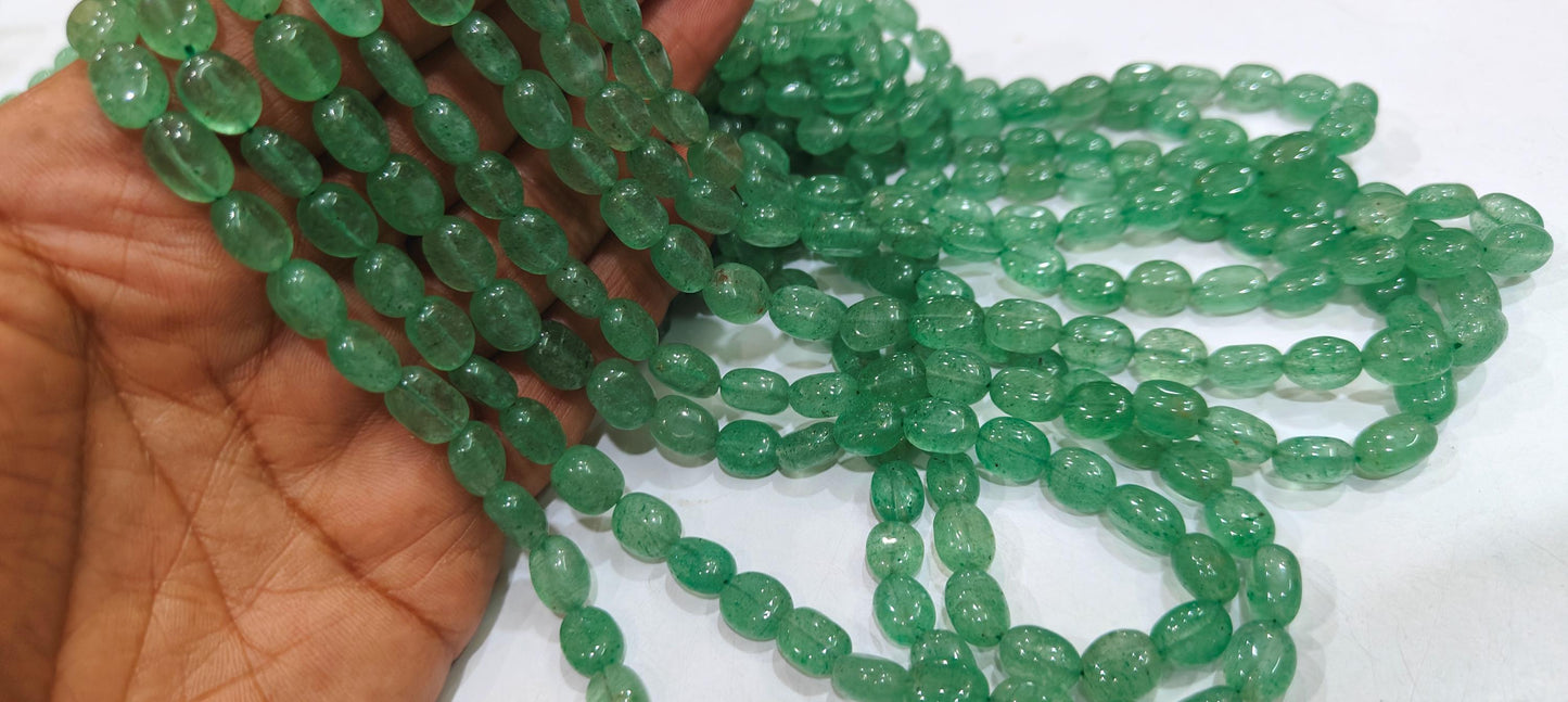 Emerald Oval Beads Size 7x9mm approximately  Sold Per Strand 8 Inches Long Precious Birthstones Smooth Beads