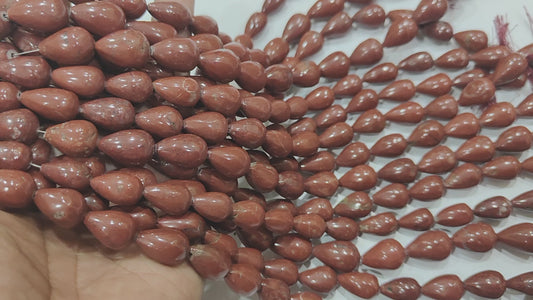 Natural Red Jasper Teardrop Plain Smooth 10x15mm Approximately Sold Per Strand 8 Inches